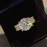 2 Carat Moissanite Engagement Ring - 925 Sterling Silver D Color VVS1 Clarity Wedding Band