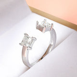 Princess Cut Moissanite Ring – 1CTTW 925 Sterling Silver Wedding Band for Women