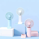 Mini ventilador de mano recargable por USB: solución de refrigeración portátil 3 en 1 con soporte para teléfono