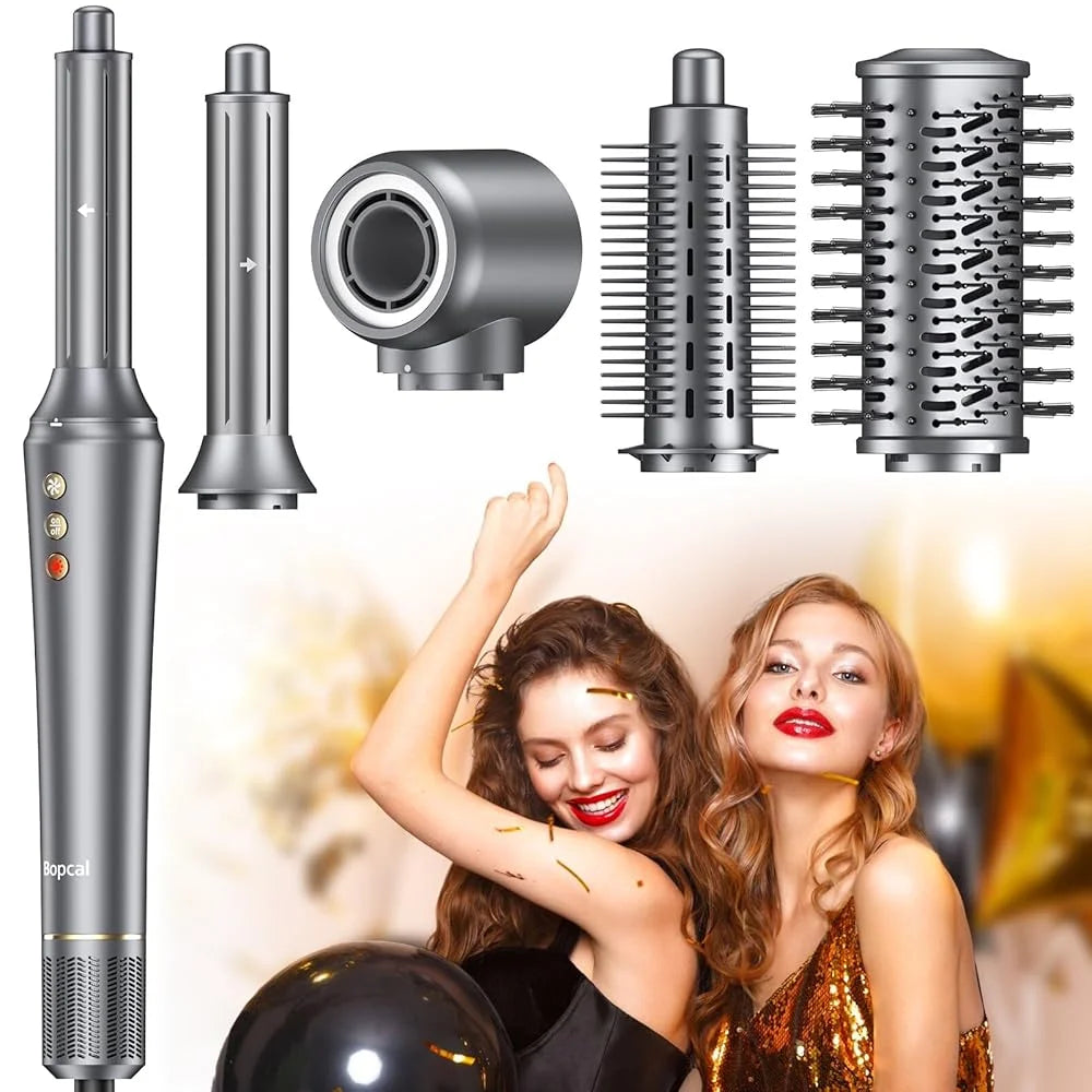 5-in-1 Professional Hair Styler - Curling Iron, Hot Air Brush & Hair Dryer with Ionic Technology