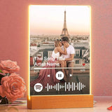 Custom Spotify Music Plaque with Photo and LED Night Light – Personalized Acrylic Frame for Couples, Anniversaries & Gifts