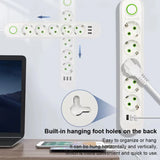EU Plug Power Strip – 3 USB Ports, 2500W Capacity with Extension Cord