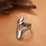 Stainless Steel Irregular Geometric Knot Ring – Trendy Minimalist Statement Jewelry for Women