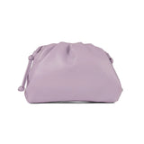 Women's PU Leather Dumpling Shoulder Bag – Elegant Ruched Crossbody & Clutch Handbag