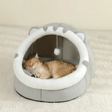 Warm Cat Cave Bed – Cozy Tent Cushion for Kittens & Small Dogs