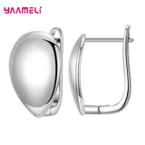 Sterling Silver Hoop Earrings with Cubic Zirconia – Elegant Jewelry for Women
