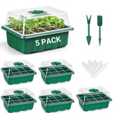 10-Pack Seed Starter Kit with Humidity Dome - 120 Cell Mini Greenhouse for Plants