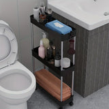 Estante de almacenamiento para baño con ruedas, carrito multicapa con ruedas