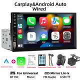 7-Inch Car Stereo with Bluetooth 5.0, Wired CarPlay & Android Auto, FM Radio, USB/SD, MP3 Player