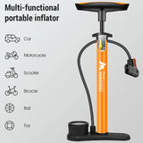 Heavy-Duty Manual Air Pump with Pressure Gauge and Multi-Valve Nozzle