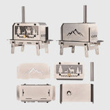 Portable Stainless Steel Wood Burning Stove with Chimney - Compact Camping Heater & Aromatherapy Burner