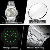 Men's Luxury Military Watch – Stainless Steel, Waterproof, Luminous, Date & Week Display