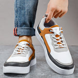 Men’s Lightweight Breathable Summer Sneakers – Lace-Up Artificial Leather Casual Shoes