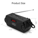 Portable Bluetooth Speaker with FM Radio, Bass Diaphragm & TWS Stereo Support