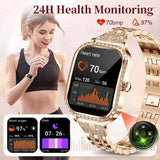 Reloj inteligente de moda para mujer con seguimiento de salud y actividad física, llamadas por Bluetooth y esferas de reloj personalizables 