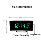 LED Digital Alarm Clock with Temperature & Humidity Display, 3 Alarms, Auto Brightness