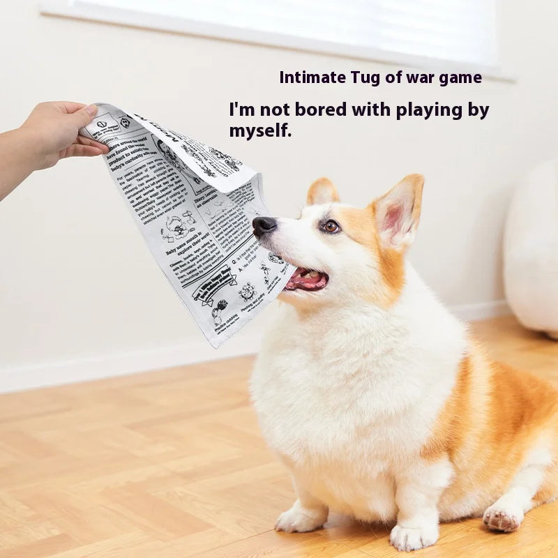Crinkle Paper Dog Toys – Bite-Resistant Plush with Sound Paper for Mental Stimulation
