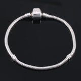 925 Sterling Silver Snake Chain Charm Bracelet for Women