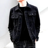 Men's Safari Style Denim Jacket – Single-Breasted, Regular Fit for Spring & Autumn