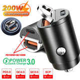 Dual USB & Type-C Fast Car Charger with Quick Charge 4.0/3.0