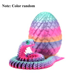 3D Printed Movable Snake with Egg – Realistic Articulated Animal Toy for Decor & Fidget Play