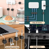 Clips magnéticos para cables, organizador de cables adhesivo para el hogar, la oficina, el automóvil y la gestión de cables debajo del escritorio