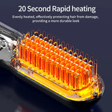 Cordless Hair Straightener Brush - 3-Temperature Ionic Styling Tool for Frizz-Free Smoothing
