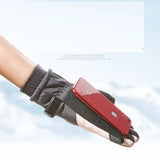 Winter Unisex Snowboard Ski Gloves PU Leather Non-slip Touch Screen Waterproof Motorcycle Cycling Fleece Warm Snow Gloves