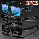 Gafas de sol unisex cuadradas vintage de moda: gafas antirreflejos UV400 para conducir y pescar