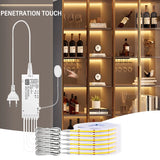 Tira de luces LED táctiles regulables para debajo de los gabinetes con sensor de movimiento: perfecta para armarios, guardarropas y estanterías