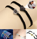 Custom Heart Photo Bracelet – Personalized Rope Chain Jewelry for Women