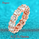 Rose Gold Moissanite Wedding Ring - 925 Sterling Silver D Color VVS1 Clarity