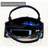 Floral Embroidered Canvas Handbag – Stylish Zipper Tote for Women