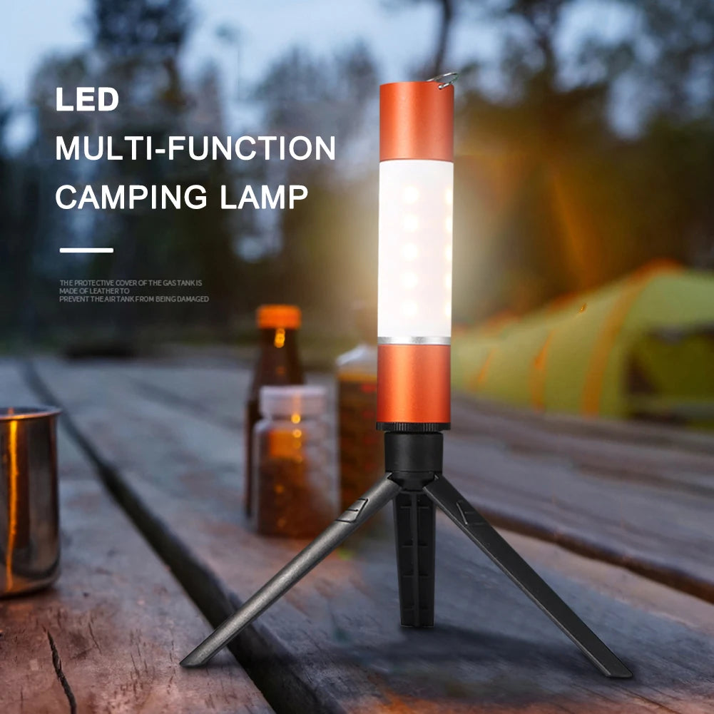 Rechargeable Telescopic LED Flashlight with Tripod – 6 Modes, Adjustable Focal Length, Portable for Camping, Hiking & Outdoor Activities