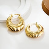 Gold-Plated Stainless Steel Geometric Hoop Earrings – Waterproof & Tarnish-Resistant