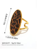 18K Gold Plated Stainless Steel Leopard Print Ring – Trendy & Stylish Statement Jewelry