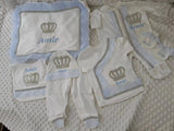 Luxury 5-Piece Newborn Take-Home Set with Jewelry Crown, Mittens, Hat, Shoes & Blanket