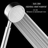 Brushed Stainless Steel Handheld Shower Head – High-Pressure, Water-Saving Rain Shower with Filter
