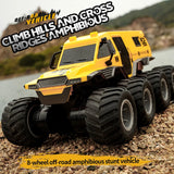 Vehículo anfibio todoterreno con control remoto JJRC Q137 8x8: camión de carreras todoterreno con tracción en las 8 ruedas