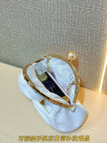 Luxury Floral Minaudière Chain Shoulder Bag for Women – Elegant Red Party Clutch for Weddings & Prom