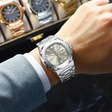 Men's Luxury Military Watch – Stainless Steel, Waterproof, Luminous, Date & Week Display