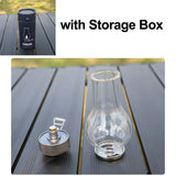 Retro Glass Camping Lantern with Adjustable Candlelight – Portable Gas Lamp for Outdoor Camping, Hiking, Picnic & Fishing