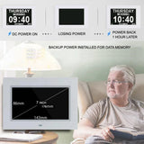 Digital LED Calendar Clock with 12 Alarms and Multi-Language Display