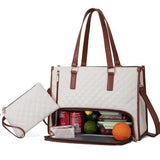 Insulated PU Lunch Handbag for Women – Stylish Box-Shaped Lunch Bag