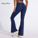 High Waist Flared Yoga Pants for Women – Butt-Lifting Fitness Leggings with Utility Pockets