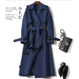 Women's Long Sleeve Trench Coat – 2024 Fashion Double-Breasted Office Jacket