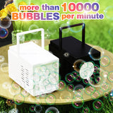 10-Hole Portable Bubble Machine - Kids Bubble Blower for Parties & Playtime
