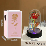 Eternal Galaxy Rose in Glass Dome - Colorful LED Flower Gift for Valentine's Day