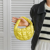 Mini Dumpling Shaped Linen Bag with Zipper Pocket – Soft Baguette Tote for Everyday Use