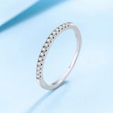 Moissanite Eternity Band – 925 Sterling Silver Wedding Ring with White Gold Plating